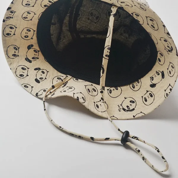 Adjustable Cute Panda Bucket Hat Breathable Sun Protection