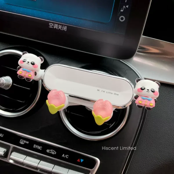 Adorable 3D Panda Phone Holder for Car Use