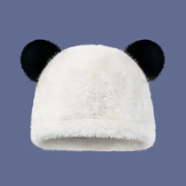 Adorable Cartoon Panda Ear Plush Hat Winter Warm Hat