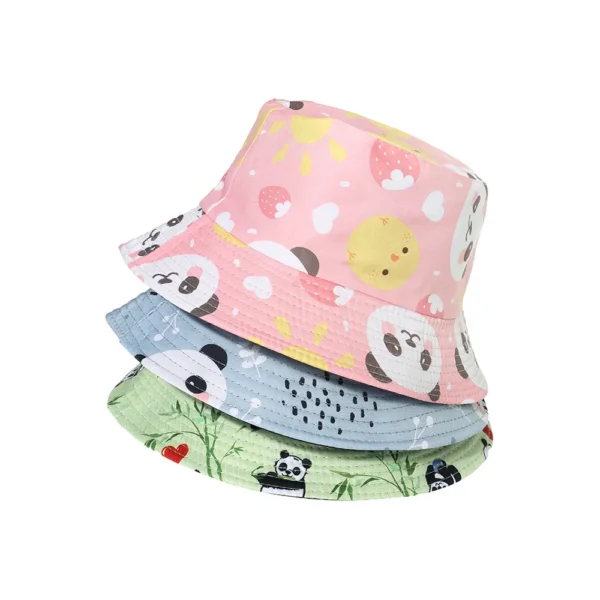 WPCTHABH0121-0123-01 Adorable Panda Cartoon Sunshade Summer Bucket Hat