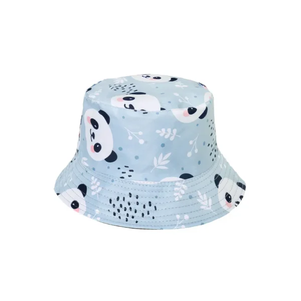 WPCTHABH0122 Adorable Panda Cartoon Sunshade Summer Bucket Hat Blue