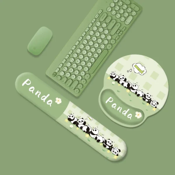 WPASMP000089-0090 Armrest Mouse Pad a Row of Panda 3D Silicone