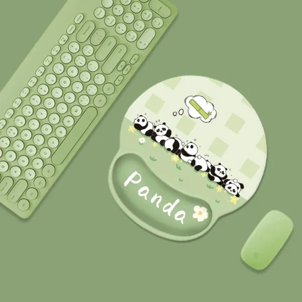 WPASMP000089 Armrest Mouse Pad a Row of Panda 3D Silicone