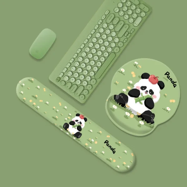 WPASMP000091-0092 Armrest Mouse Pad Cute Panda with Bamboo 3D Silicone