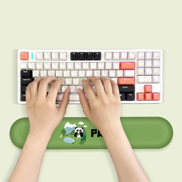 Armrest Mouse Pad Panda Eating-Bamboo 3D Natural Rubber