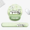 Armrest Mouse Pad Sitting Together Pandas 3D Natural Rubber