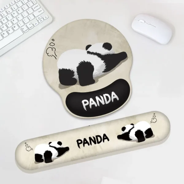 WPASMP000097-0098 Armrest Mouse Pad Stretching Panda 3D Natural Rubber