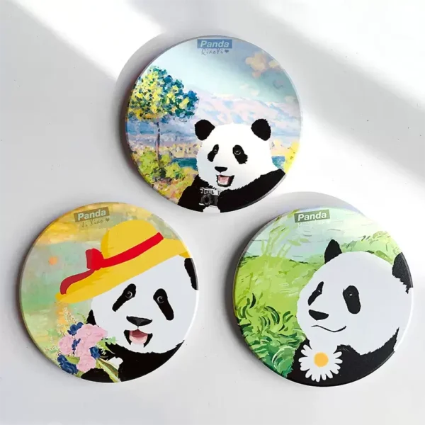 WPLSCS000330-02 Artistic Painting Panda Home Decor Ceramic Coaster High-End Gift