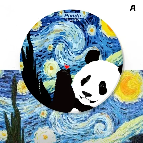 WPLSCS000330-03 Artistic Painting Panda Home Decor Ceramic Coaster High-End Gift