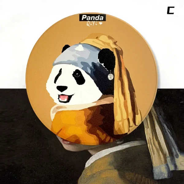 WPLSCS000330-05 Artistic Painting Panda Home Decor Ceramic Coaster High-End Gift