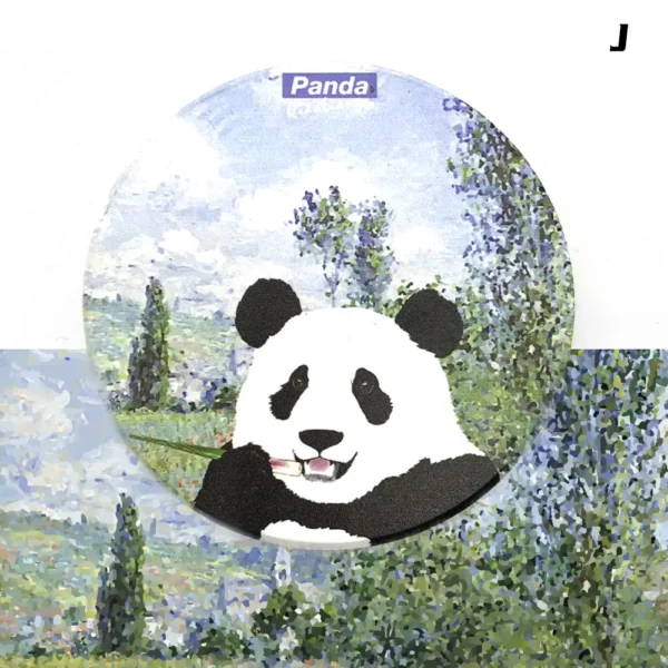 WPLSCS000330-12 Artistic Painting Panda Home Decor Ceramic Coaster High-End Gift