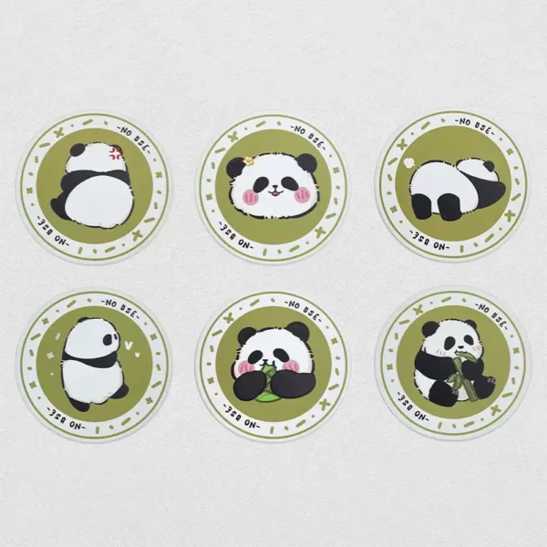 WPLSCS000329 Cute Panda Ceramic Coaster Non-Slip Cork Premium Gift
