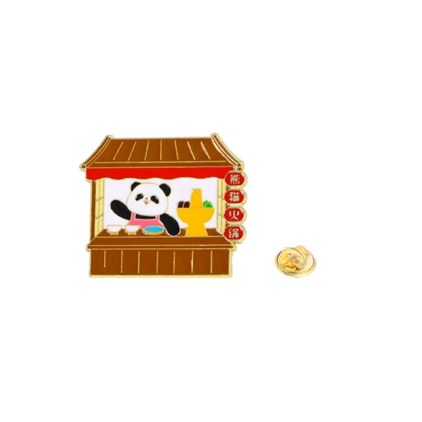 WPDCBR000144 Hotpot Panda-Themed Brooch Cute Cartoon Badge Bag Accessory