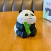 Original Wood Carving Style Panda Figurine Exquisite Desk Decor
