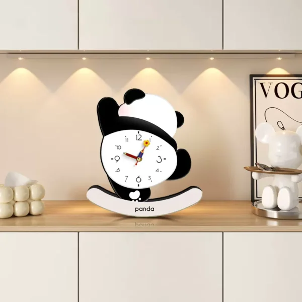 Wobbling Panda Design Creative Clock Desk Decor Ornament