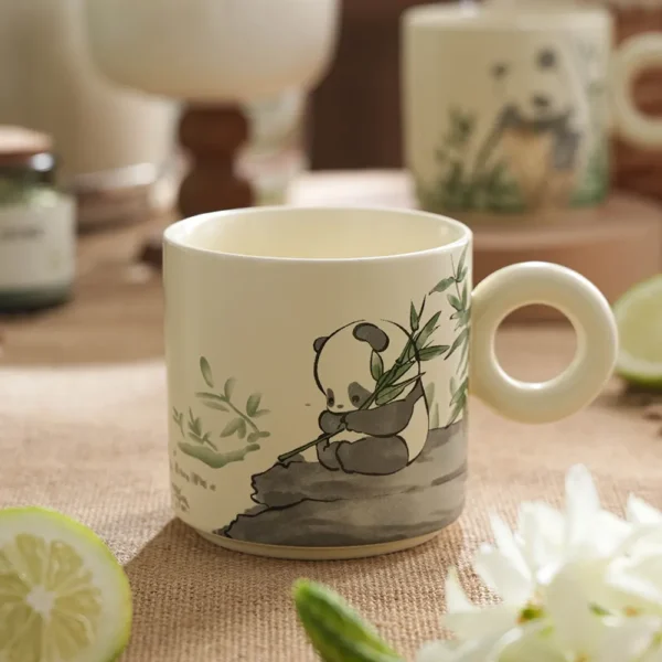 WPLSCPMU0188 Hand-Drawn Style Panda Ceramic Mug Water Cup Coffee Mug