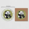 WPLSCS000323 Cute Panda Ceramic Coaster Non-Slip Cork Premium Gift