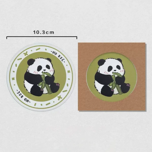 WPLSCS000323 Cute Panda Ceramic Coaster Non-Slip Cork Premium Gift