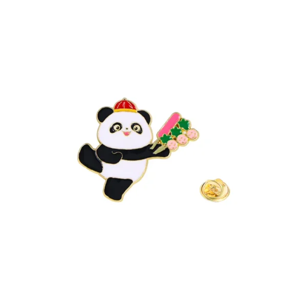 WPDCBR000145 Hotpot Panda-Themed Brooch Cute Cartoon Badge Bag Accessory