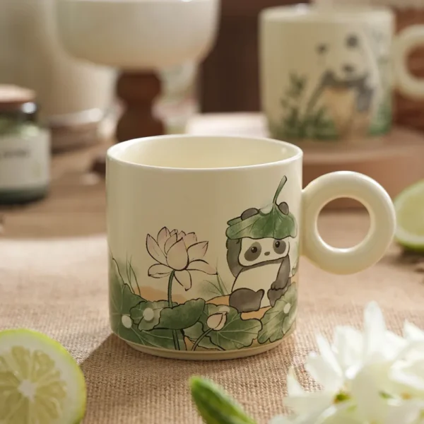 WPLSCPMU0189 Hand-Drawn Style Panda Ceramic Mug Water Cup Coffee