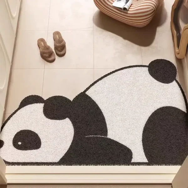 WPHHCR000094-01 Cartoon Panda-Shaped Entryway Floor Mat Doormat