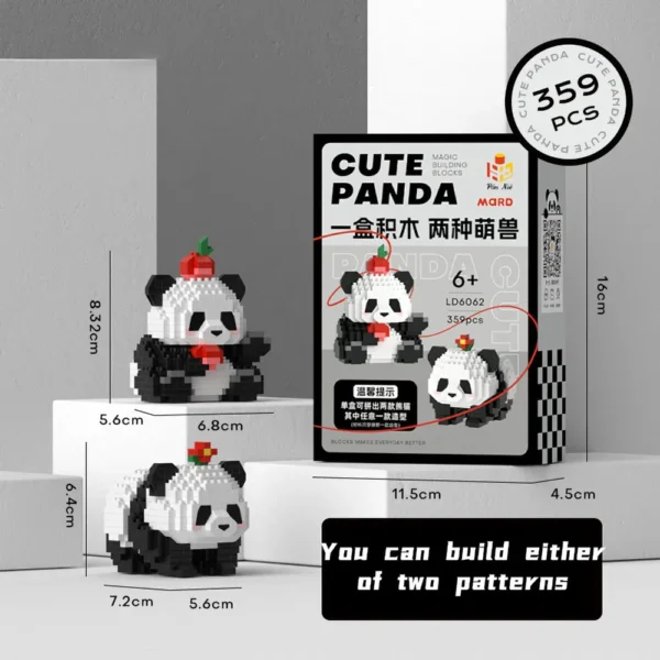 WPDTBB000161 Panda Flower Series Mini Building Blocks Puzzle Toy