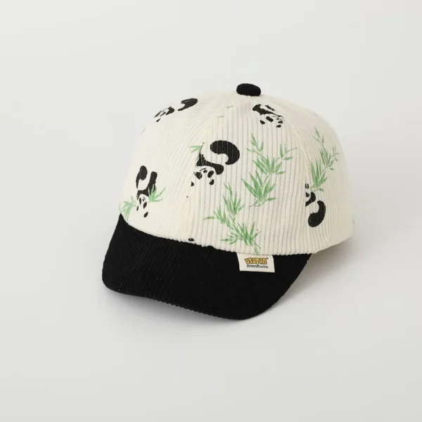 WPCTHASC0054 Cute Little Panda Corduroy Baby Kids Baseball Cap Snapback Cap Black