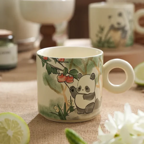 WPLSCPMU0190 Hand-Drawn Style Panda Ceramic Mug Water Cup Coffee
