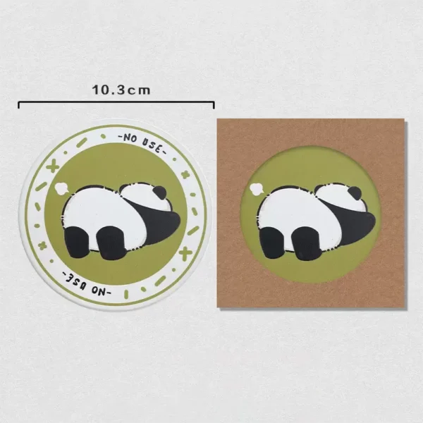WPLSCS000325 Cute Panda Ceramic Coaster Non-Slip Cork Premium Gift