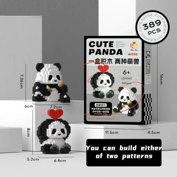 WPDTBB000162 Panda Flower Series Mini Building Blocks Puzzle Toy