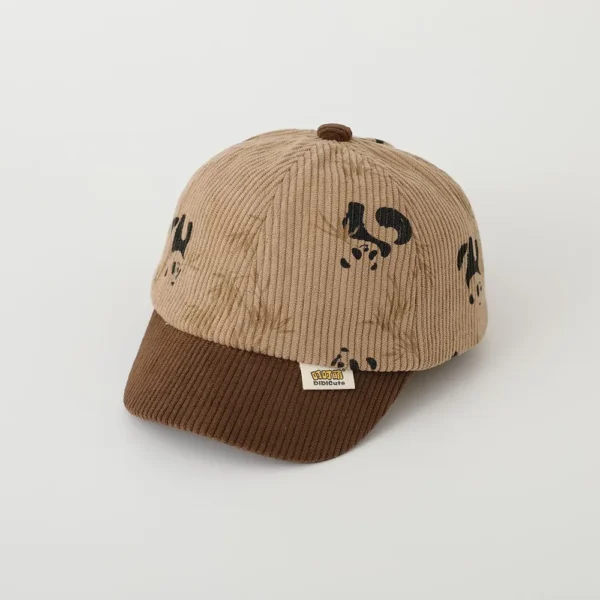 WPCTHASC0052 Cute Little Panda Corduroy Baby Kids Baseball Cap Snapback Cap coffee brown