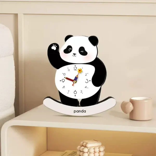 Wobbling Panda Design Creative Clock Desk Decor Ornament