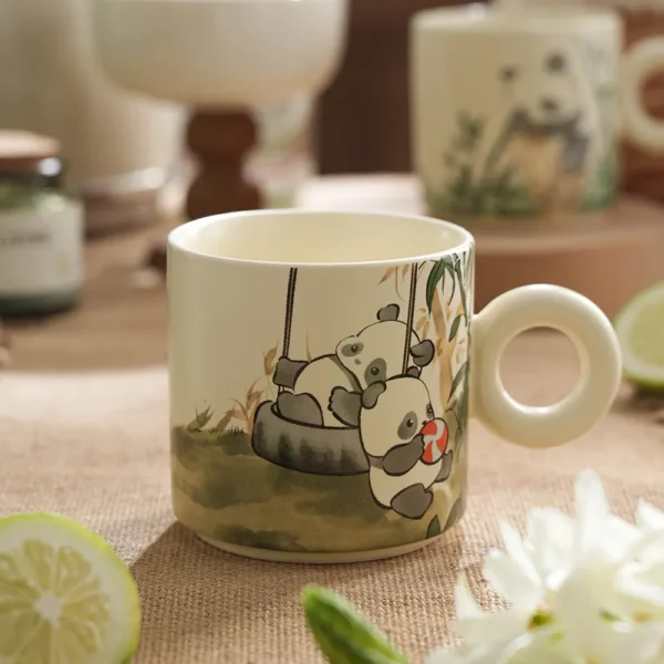WPLSCPMU0191 Hand-Drawn Style Panda Ceramic Mug Water Cup Coffee