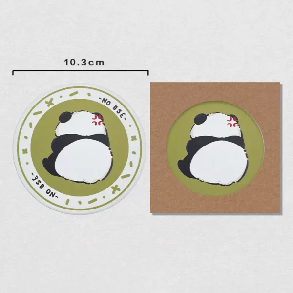 WPLSCS000326 Cute Panda Ceramic Coaster Non-Slip Cork Premium Gift