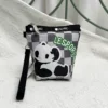 WPBGHB000218 Cartoon Panda Printed Small Square HandBag Mini Clutch Dark Grey