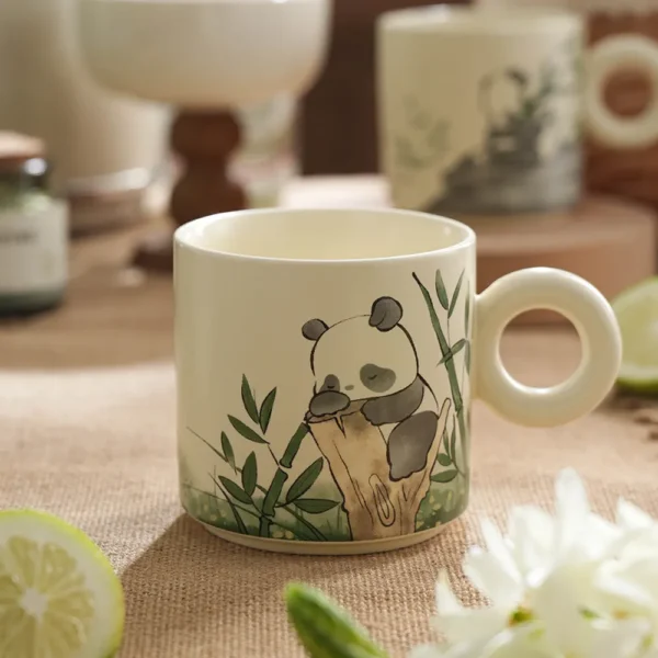 WPLSCPMU0192 Hand-Drawn Style Panda Ceramic Mug Water Cup Coffee