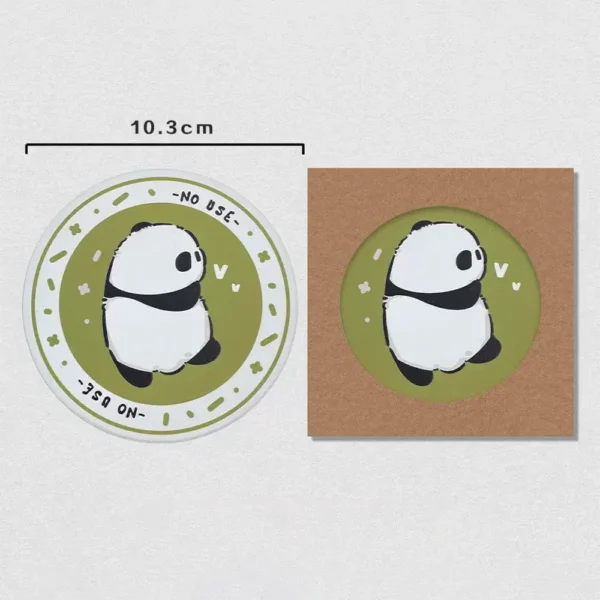 WPLSCS000328 Cute Panda Ceramic Coaster Non-Slip Cork Premium Gift