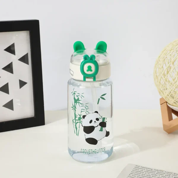 WPLSCPPC0073 Panda Pattern Plastic Large Capacity Portable Straw Water Bottle