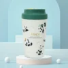 WPLSCPTM0142 Cute Panda Pattern Insulated Cup Thermos Green