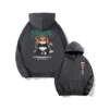 WPCTSS000377 Designer Trendy Panda Hoodie for Men Loose-Fit Sweatshirt Grey