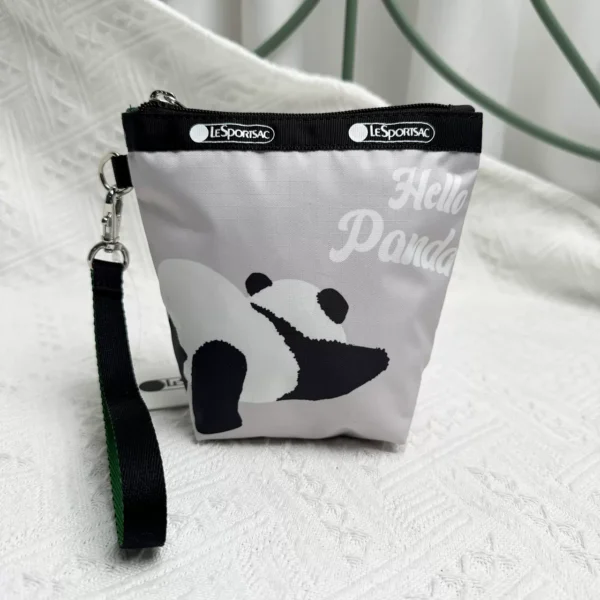WPBGHB000217 Cartoon Panda Printed Small Square HandBag Mini Clutch Light Grey