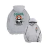 WPCTSS000369 Designer Trendy Panda Hoodie for Men Loose-Fit Sweatshirt Light Grey