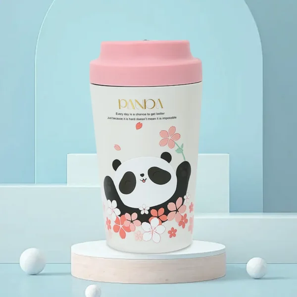 WPLSCPTM0143 Cute Panda Pattern Insulated Cup Thermos Pink