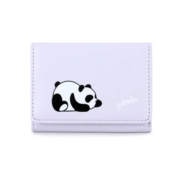 WPBGWC000201 Multi-Color Cute Cartoon Panda Mini Wallet Mini Card Holder Purple