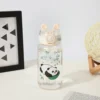 WPLSCPPC0074 Panda Pattern Plastic Large Capacity Portable Straw Water Bottle White