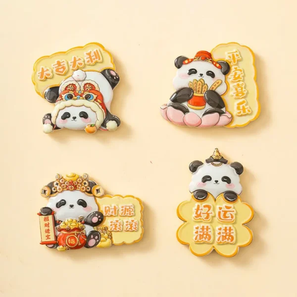 WPDCFM000034-0037-01 Best Wishes Cute Panda Fridge Magnet Lucky Gift Travel Souvenir