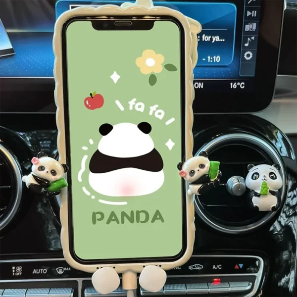 Cartoon Cute 3D Panda Car Phone Holder Accessory