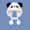 Cartoon Cute Blush Panda Hat Thickened Fleece Headwrap