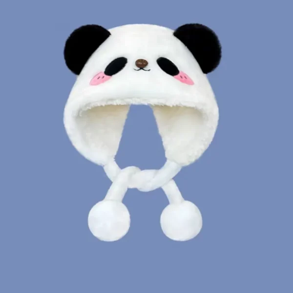 Cartoon Cute Blush Panda Hat Thickened Fleece Headwrap