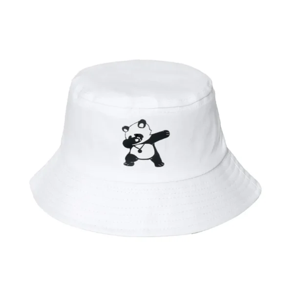 WPCTHABH0106 Cartoon Cute Hip-Hop Panda Bucket White